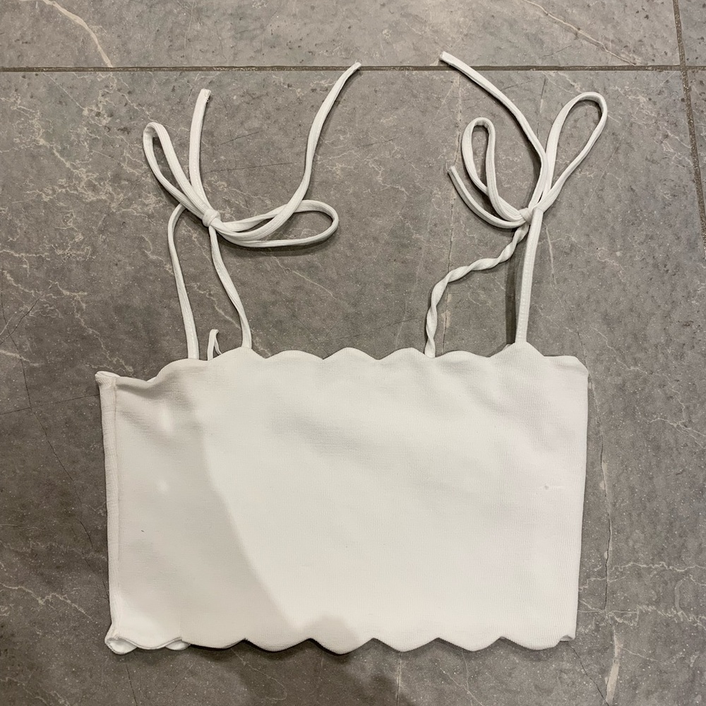 Zara White Cropped Top